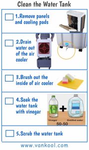 clean water tank cleaning water panel brush sock vinegar